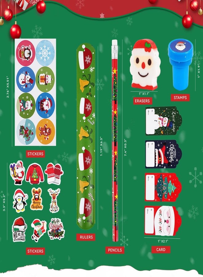 Kpbel 219 Pcs Christmas Party Favors for kids Student-24-Pack Stationery Set for Stocking Stuffers, Classroom Gift Exchange Carnival Events (Christmas Stationery) - Image 3